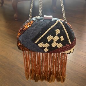 Zara sequin, fringes, beaded evening purse